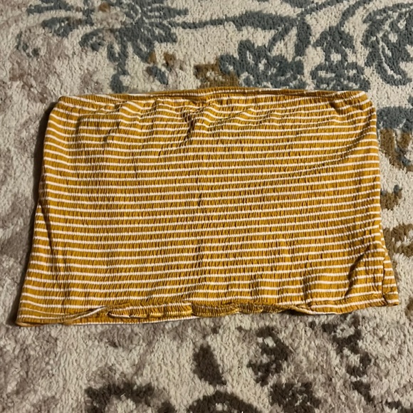 yellow and white tubetop, american eagle - Picture 1 of 3